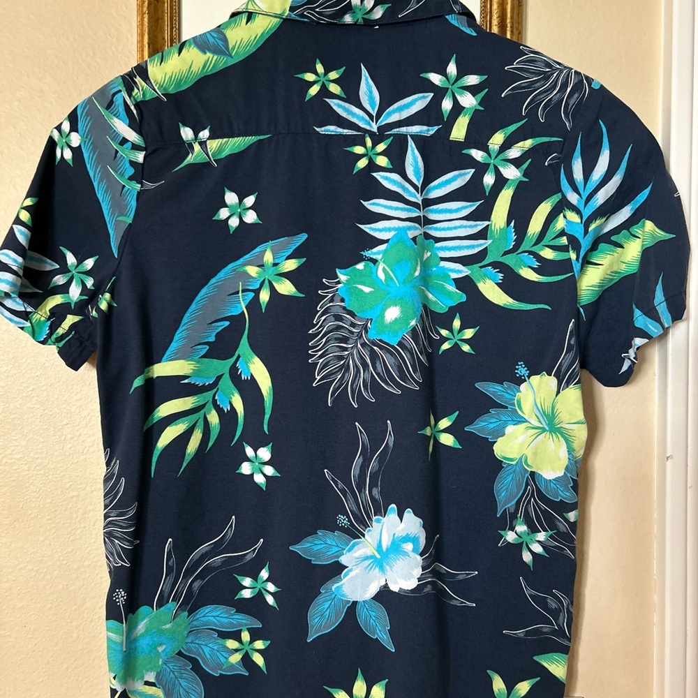 Volcom Tropical Floral Men's Shirt - Blue and Green